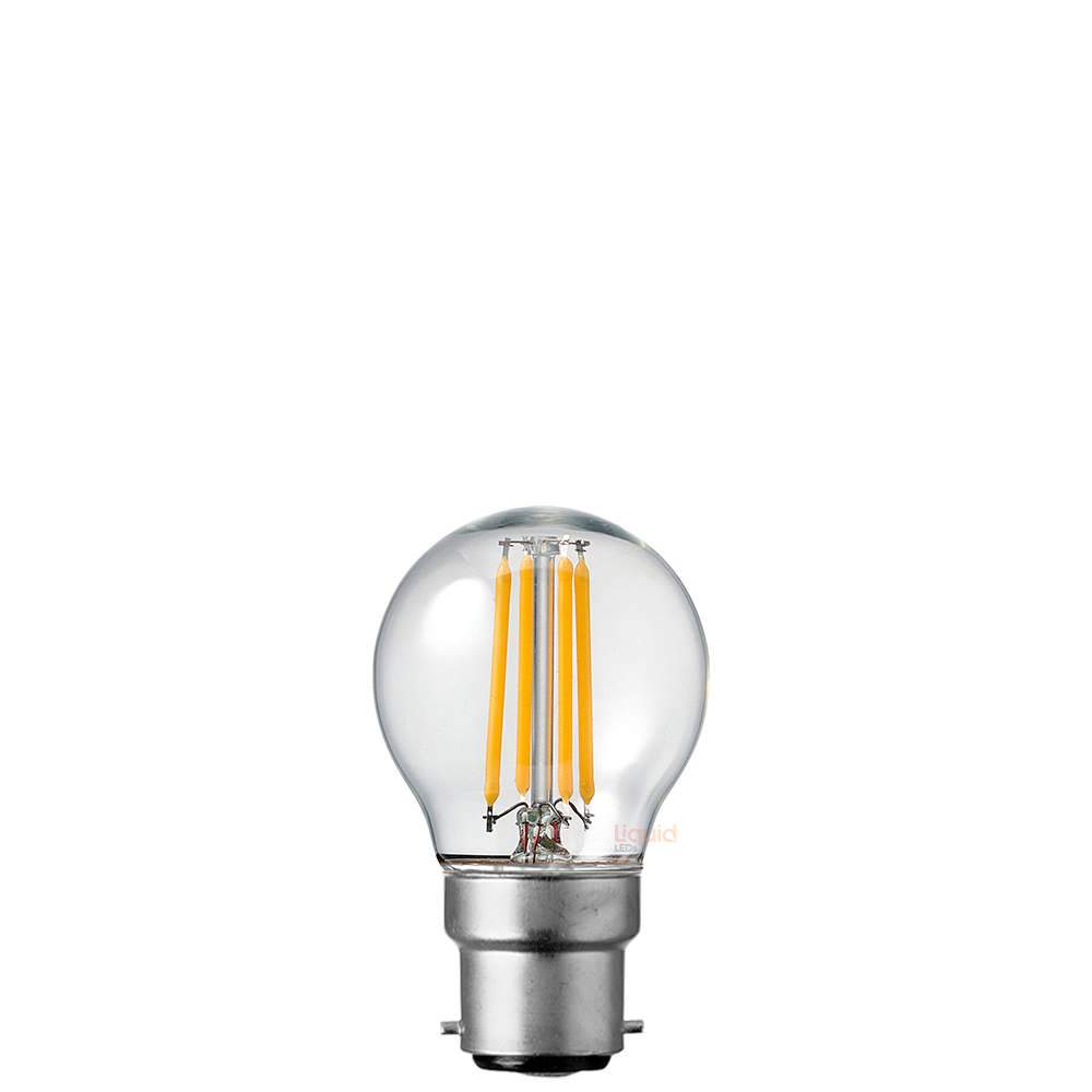 4W Fancy Round LED Bulb B22 Clear in Soft White - LiquidLEDs™ - Fancy Round