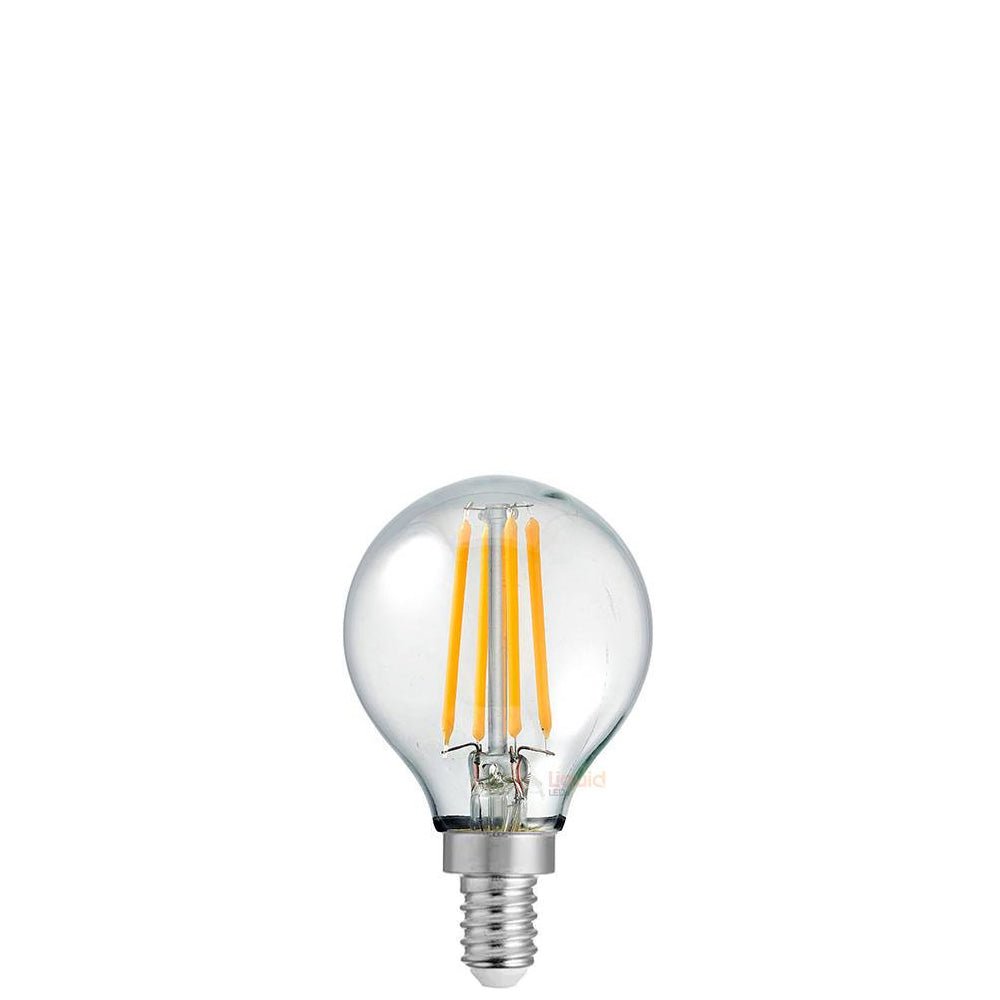 4W Fancy Round LED Bulb E12 Clear in Warm White - LiquidLEDs™ - Fancy Round
