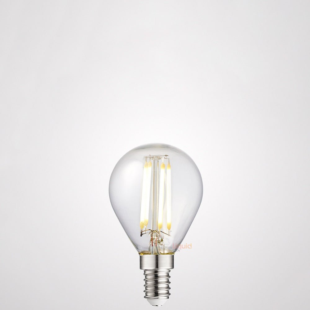 4W Fancy Round LED Bulb E14 Clear in Natural White - LiquidLEDs™ - Fancy Round