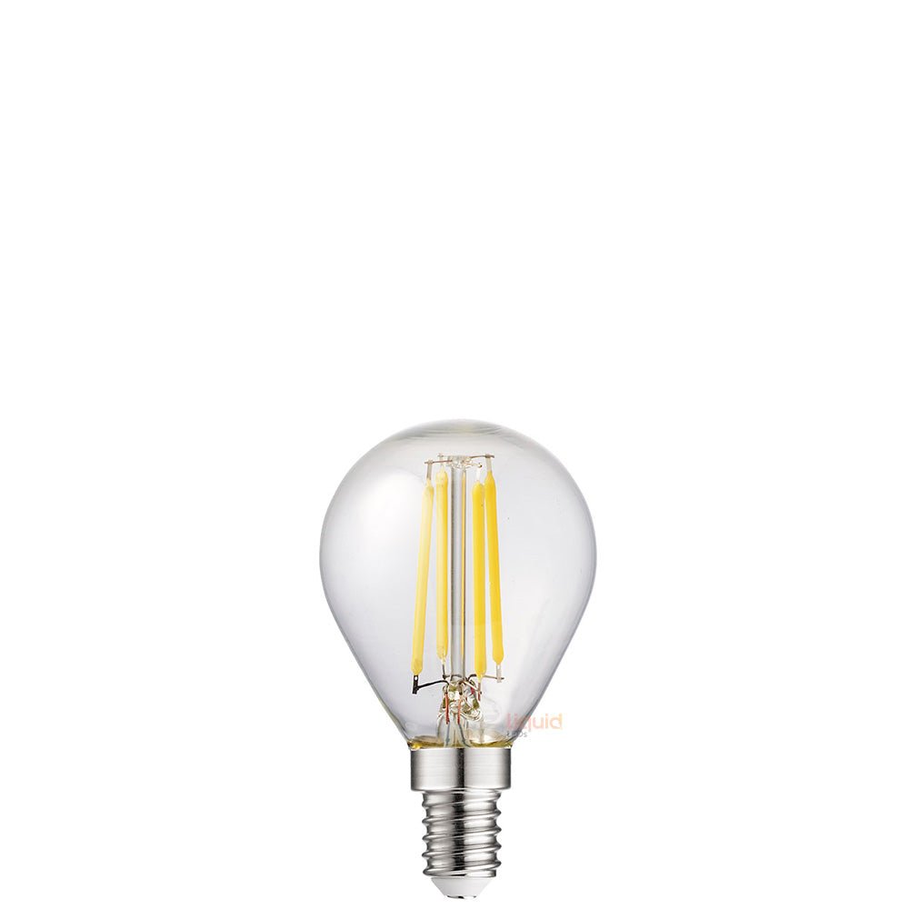 4W Fancy Round LED Bulb E14 Clear in Natural White - LiquidLEDs™ - Fancy Round