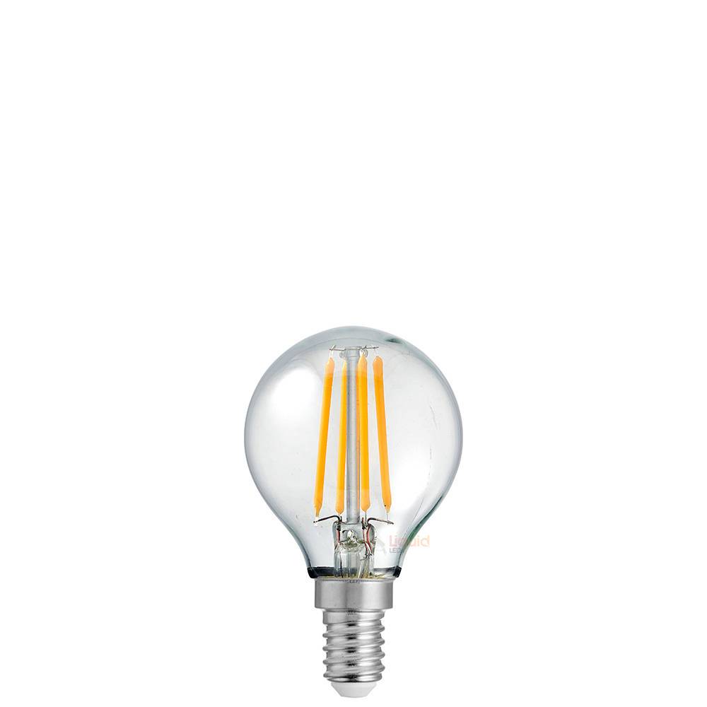4W Fancy Round LED Bulb E14 Clear in Soft White - LiquidLEDs™ - Fancy Round