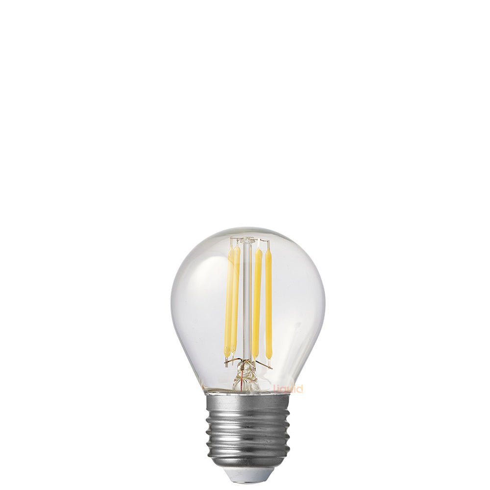 4W Fancy Round LED Bulb E27 Clear in Natural White - LiquidLEDs™ - Fancy Round