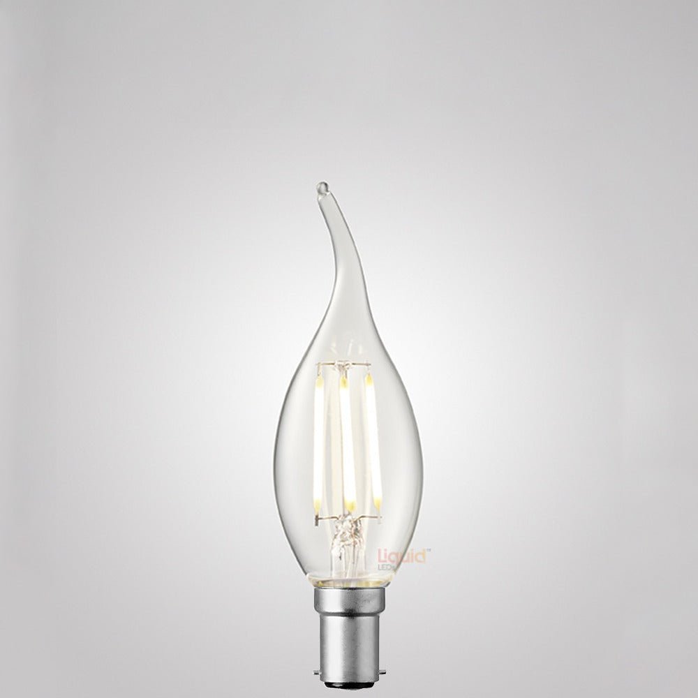 4W Flame Tip Candle LED Bulb B15 Clear in Natural White - LiquidLEDs™ - Candle Bulbs
