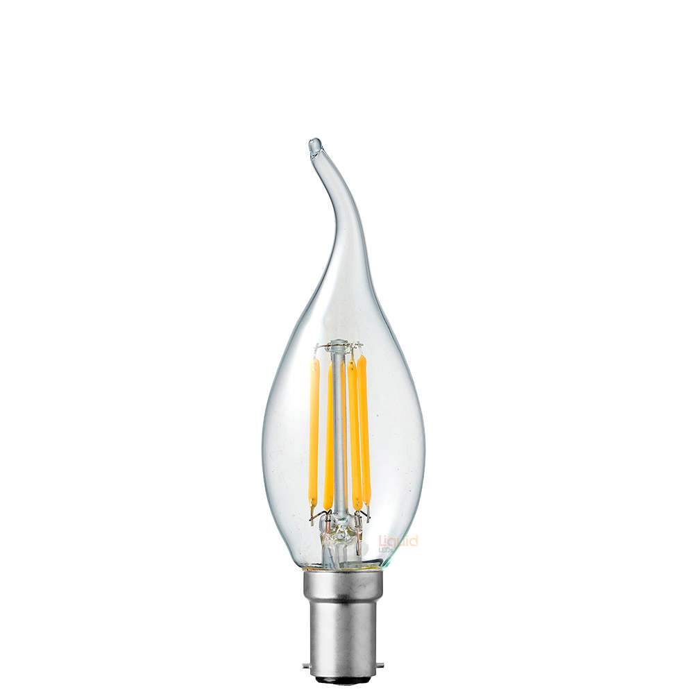 4W Flame Tip Candle LED Bulb B15 Clear in Natural White - LiquidLEDs™ - Candle Bulbs