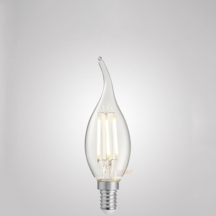 4W Flame Tip Candle LED Bulb E14 Clear in Natural White - LiquidLEDs™ - Candle Bulbs
