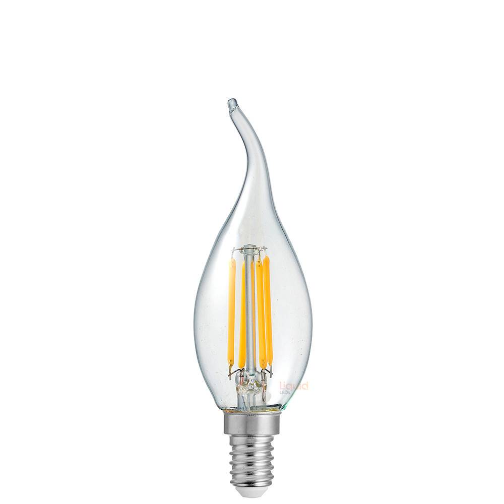 4W Flame Tip Candle LED Bulb E14 Clear in Natural White - LiquidLEDs™ - Candle Bulbs