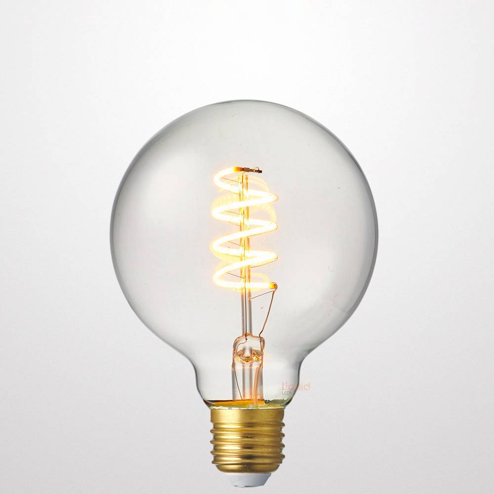 4W G95 Spiral LED Globe E27 in Extra Warm - LiquidLEDs™ - Globe Bulbs