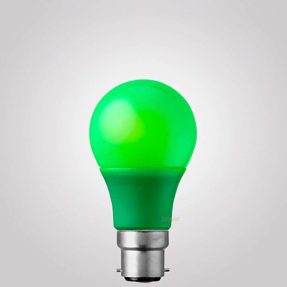 5W Green GLS LED Bulb B22 - LiquidLEDs™ - Coloured Bulbs