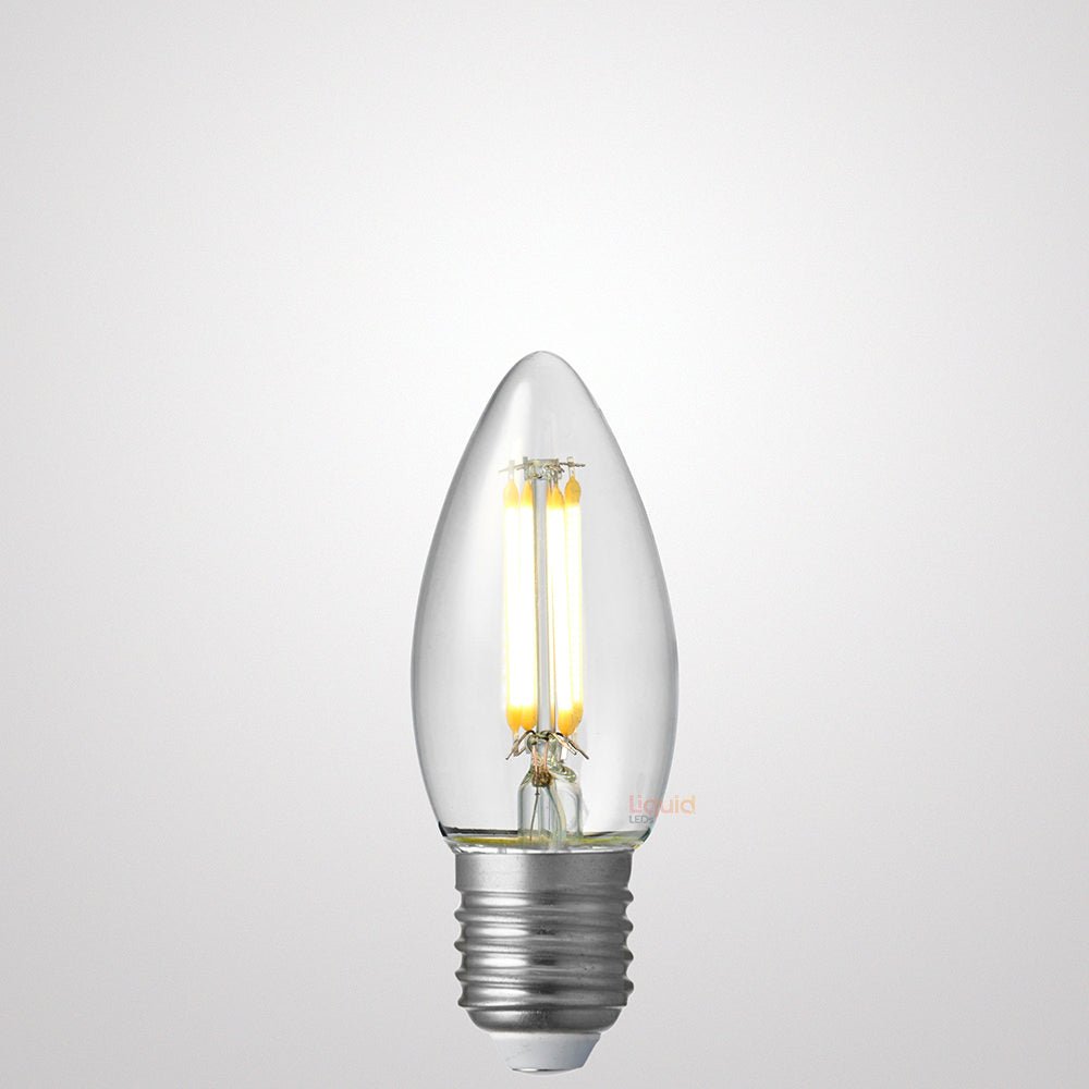 6W Candle LED Bulb E27 Clear in Natural White - LiquidLEDs™ - Candle Bulbs
