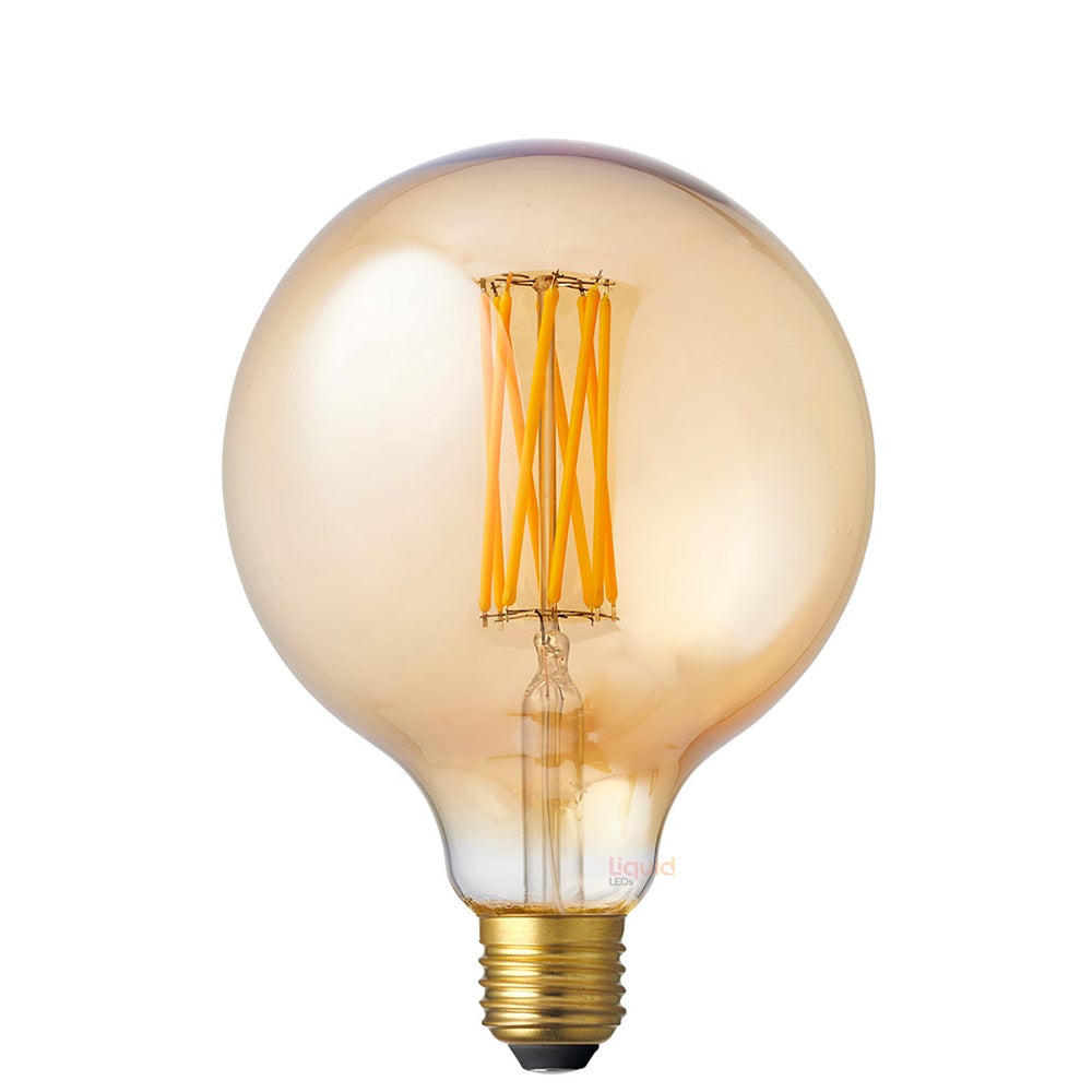 6W G125 Amber LED Globe E27 in Ultra Warm - LiquidLEDs™ - Globe Bulbs