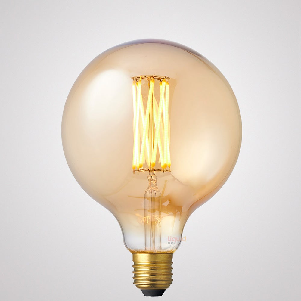 6W G125 Amber LED Globe E27 in Ultra Warm - LiquidLEDs™ - Globe Bulbs