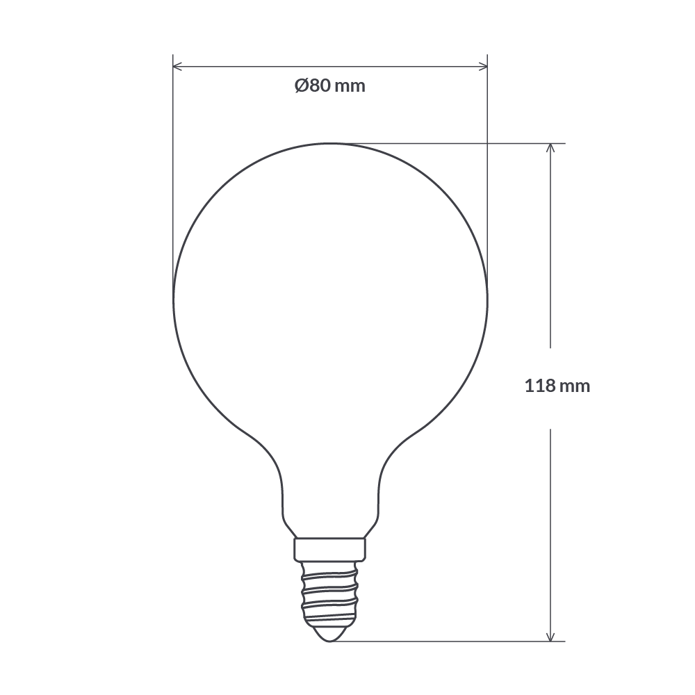 6W G80 LED Globe E14 Matte Finish in Warm White - LiquidLEDs™ - Globe Bulbs