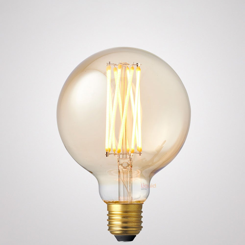 6W G95 Amber LED Globe E27 in Ultra Warm - LiquidLEDs™ - Globe Bulbs