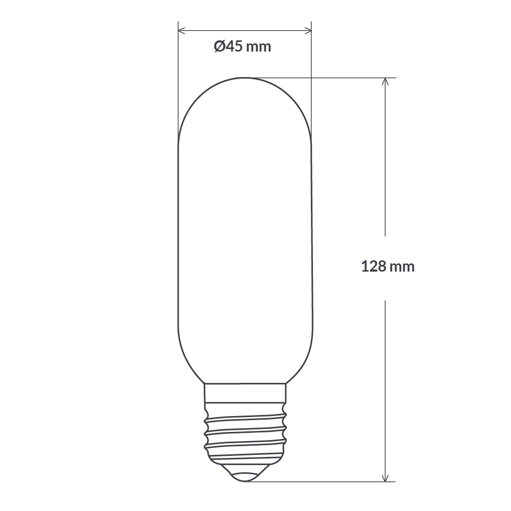 6W Tubular LED Light Bulb E27 in Extra Warm - LiquidLEDs™ - Tubular Bulbs