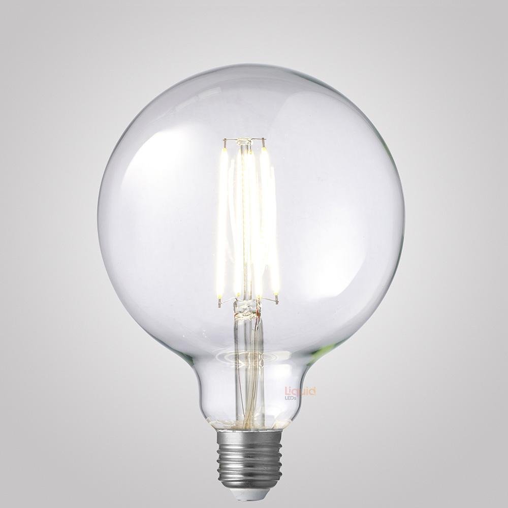 8W G125 LED Globe E27 Clear in Natural White - LiquidLEDs™ - Globe Bulbs