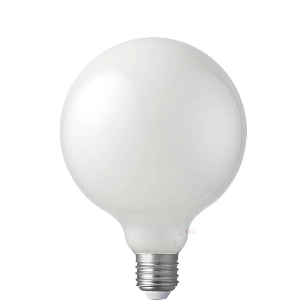 8W G125 LED Globe E27 Opal in Warm White - LiquidLEDs™ - Globe Bulbs