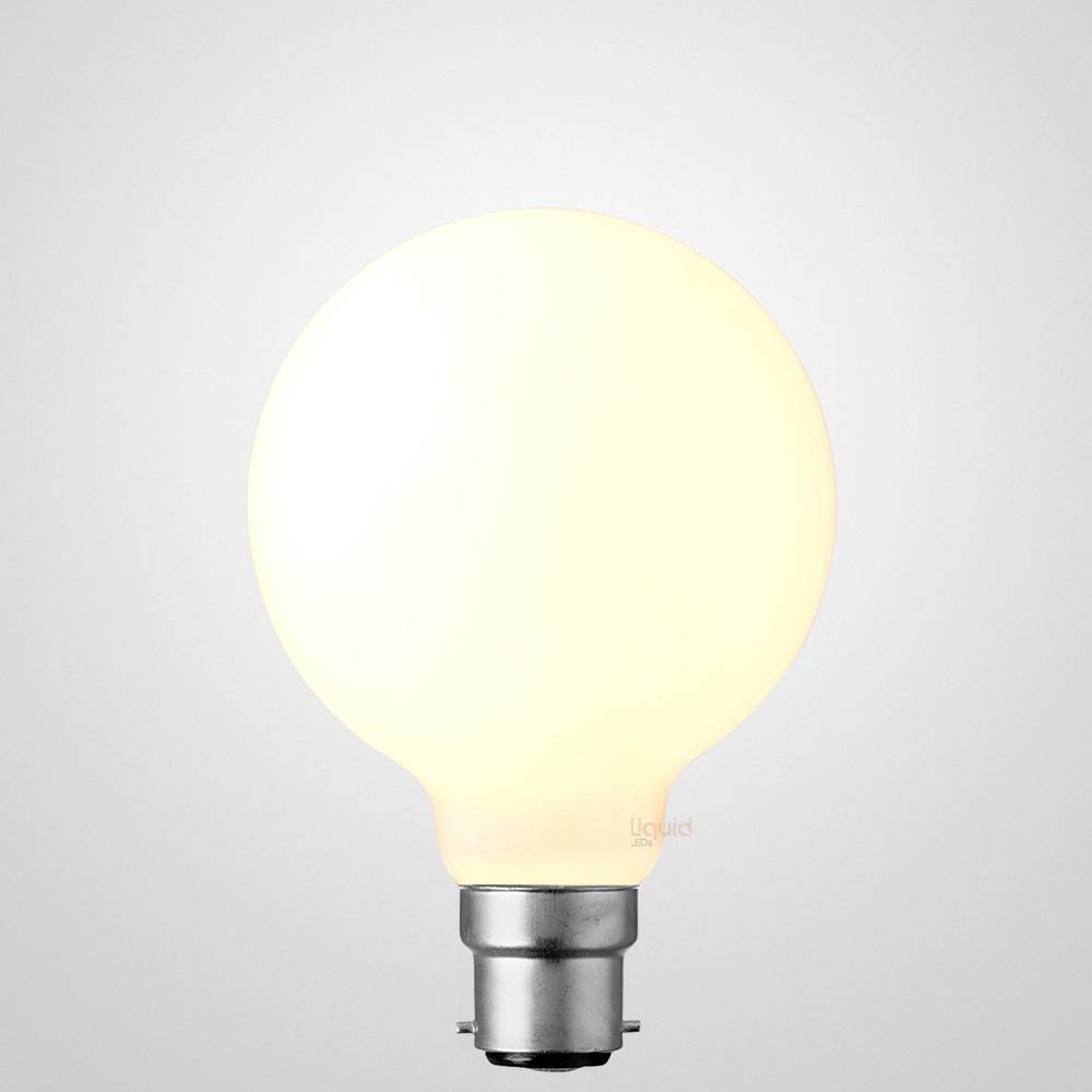8W G95 LED Globe B22 Opal in Warm White - LiquidLEDs™ - Globe Bulbs