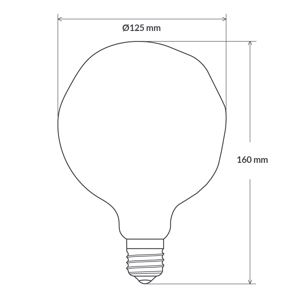 Designer 125mm Amber LED Globe - LiquidLEDs™ - Oversized Bulbs