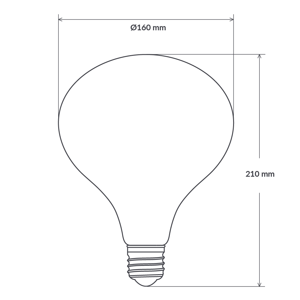 Porcelain R160 LED Bulb - LiquidLEDs™ - Oversized Bulbs