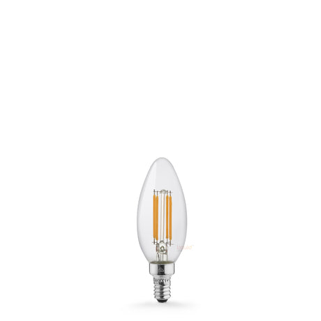 Lampadina LED a candela da 2,5 W E12 trasparente in bianco caldo