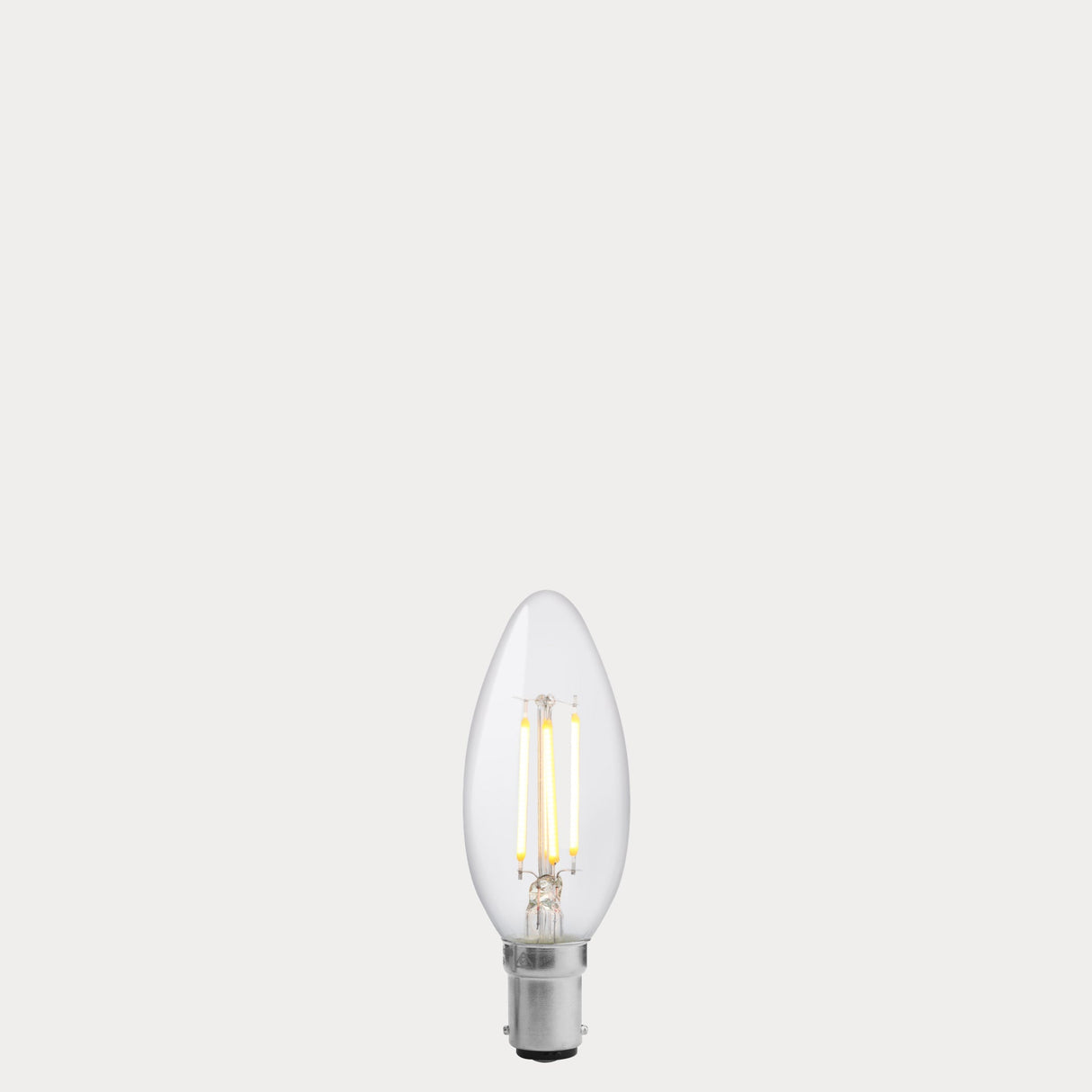 2.5W Candle LED Bulb B15 Clear in Warm White - LiquidLEDs® - Candle Bulbs