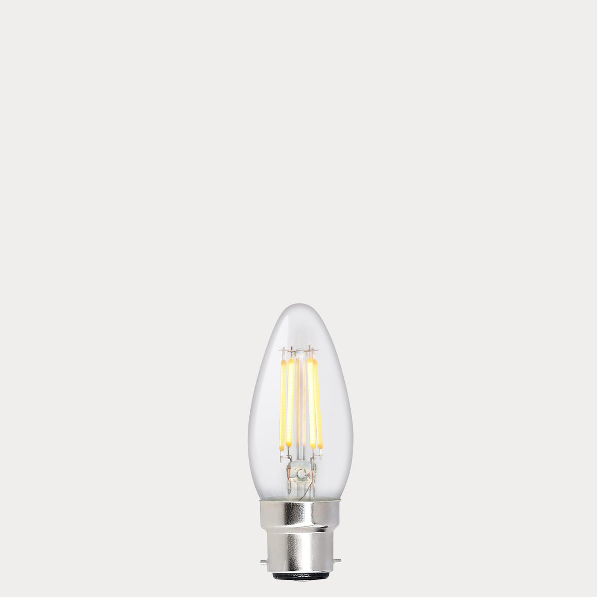 2.5W Candle LED Bulb B22 Clear in Warm White - LiquidLEDs® - Candle Bulbs