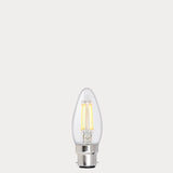 2.5W Candle LED Bulb B22 Clear in Warm White - LiquidLEDs® - Candle Bulbs