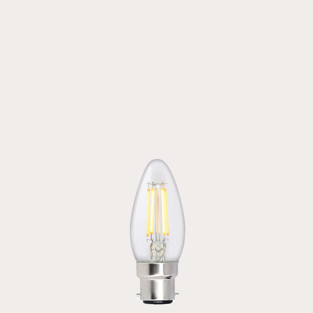 2.5W Candle LED Bulb B22 Clear in Warm White - LiquidLEDs® - Candle Bulbs