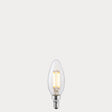 2.5W Candle LED Bulb E12 Clear in Warm White - LiquidLEDs® - Candle Bulbs