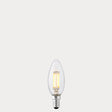 2.5W Candle LED Bulb E14 Clear in Warm White - LiquidLEDs® - Candle Bulbs