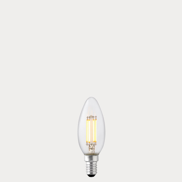 2.5W Candle LED Bulb E14 Clear in Warm White - LiquidLEDs® - Candle Bulbs