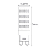 2W 12-24 Volt AC/DC G9 Frost LED Bulb Dimensions