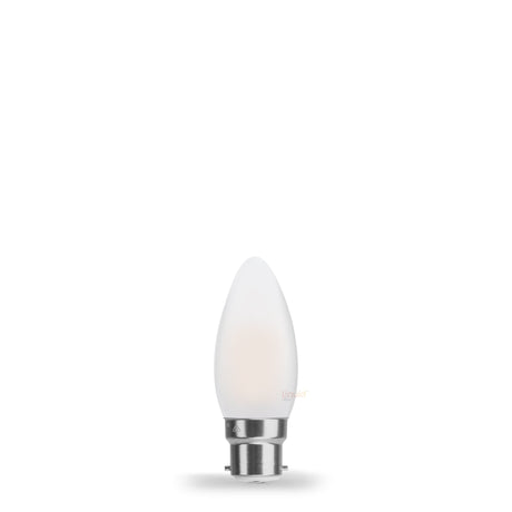 2W Candle LED Bulb B22 Frost in Warm White - LiquidLEDs™ - Candle Bulbs
