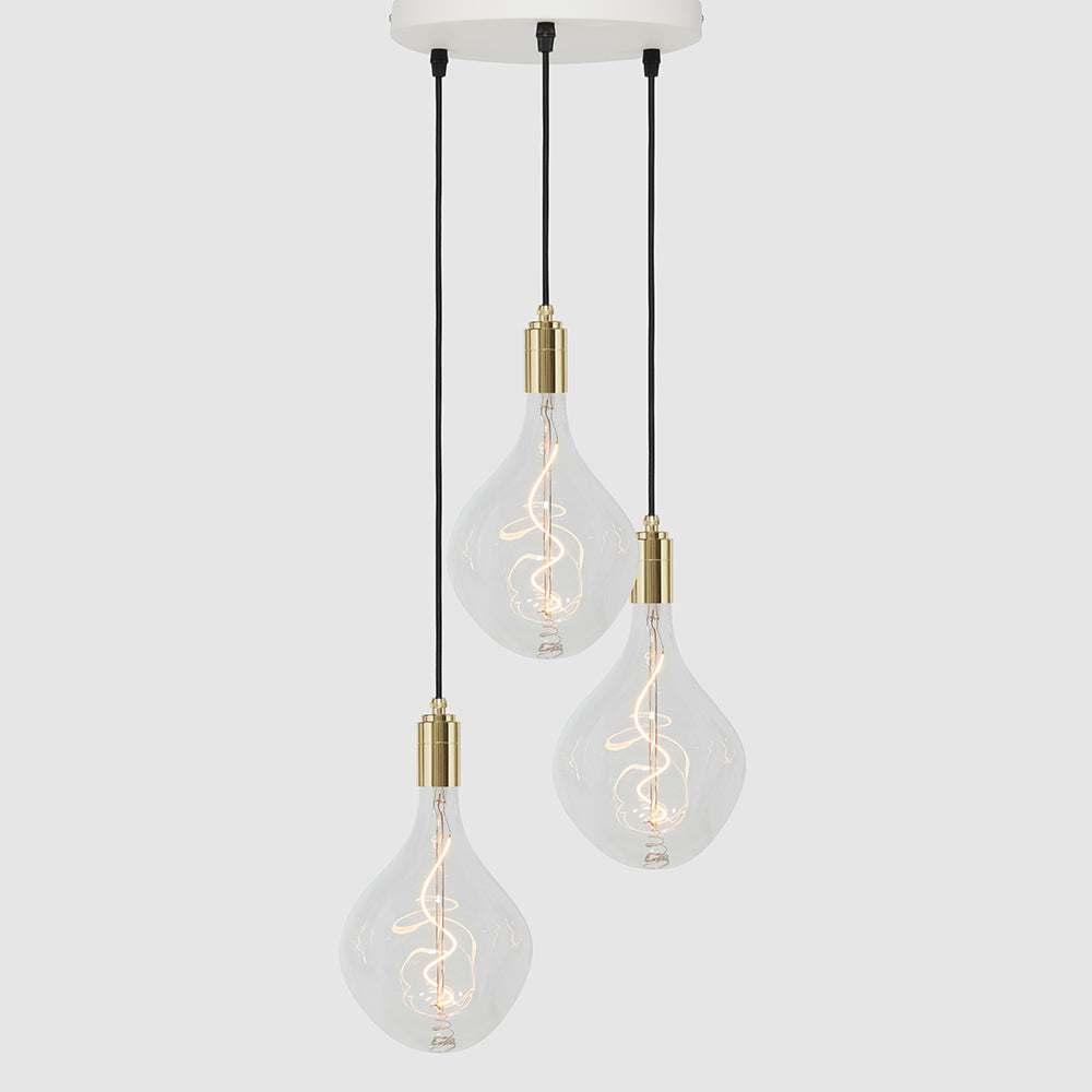 3 Drop Pendant Light + Designer 180mm Clear