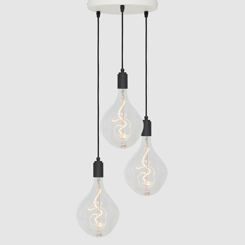 3 Drop Pendant Light + Designer 180mm Clear