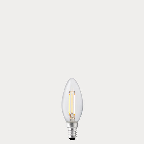 4.2W Candle LED Bulb E14 Clear in Warm White - LiquidLEDs® - Candle Bulbs