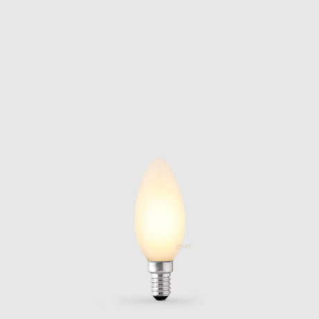 4.2W Candle LED Bulb E14 Porcelain in Warm White - LiquidLEDs™ - Candle Bulbs