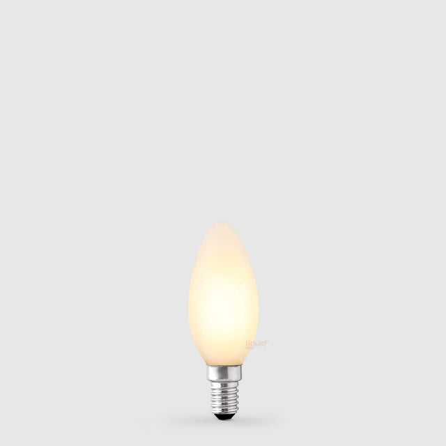 4.2W Candle LED Bulb E14 Porcelain in Warm White - LiquidLEDs™ - Candle Bulbs