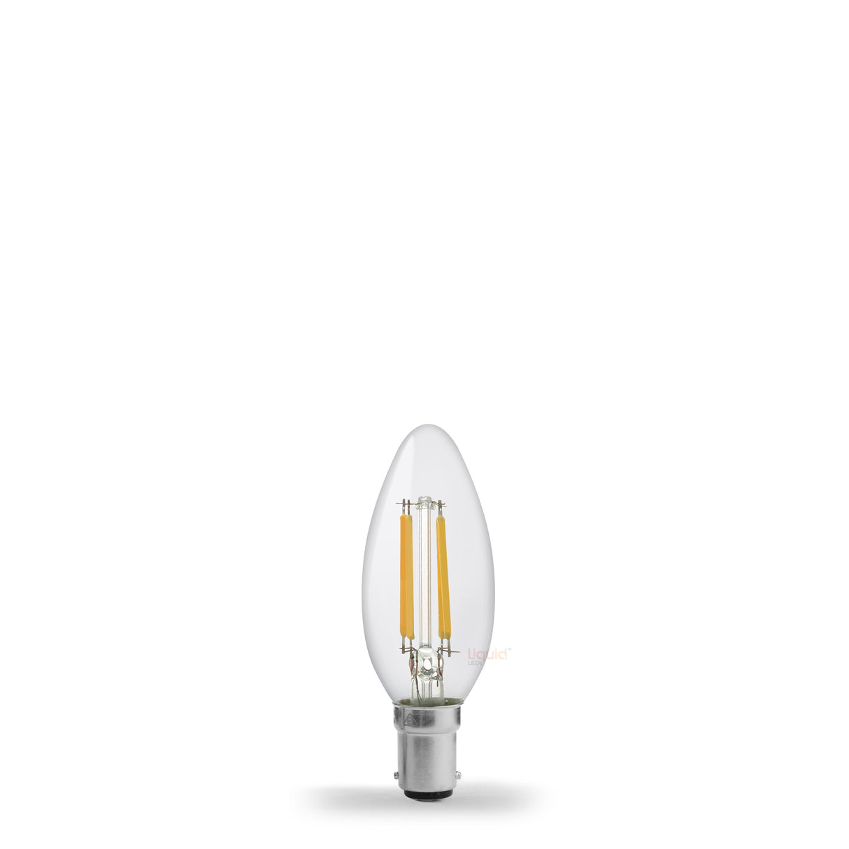 Bombilla LED Vela 4W B15 Transparente en Blanco Cálido