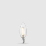 Lampadina LED a candela da 4 W E14 trasparente in bianco naturale