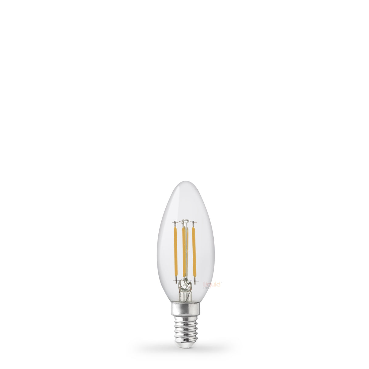 Lampadina LED a candela da 4 W E14 trasparente in bianco naturale