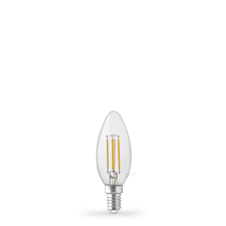 Ampoule LED bougie 4 W E14 transparente en blanc naturel