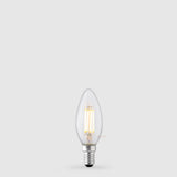 Ampoule LED bougie 4 W E14 transparente en blanc chaud