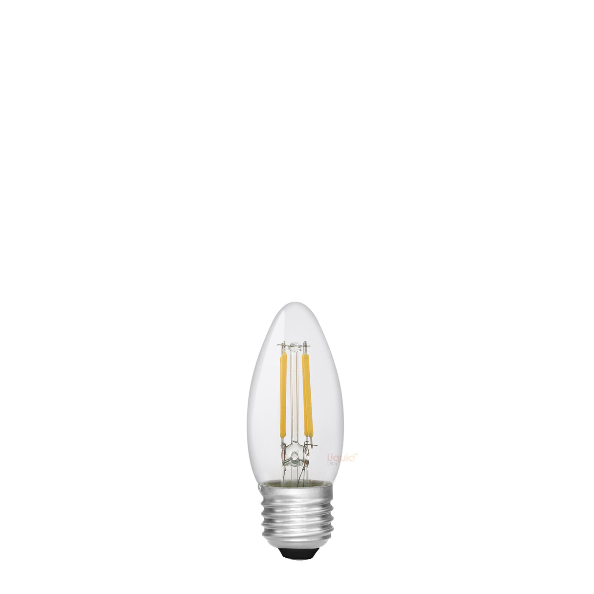 Ampoule LED bougie 4 W E27 transparente en blanc chaud