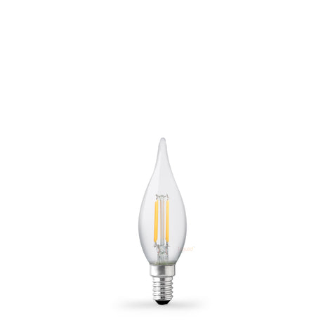 4W Flame Tip Candle LED Bulb E14 Clear in Warm White