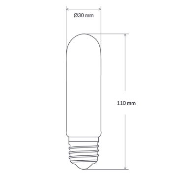 Lampadina LED tubolare E27 da 4 W, colore bianco caldo