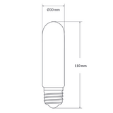 Ampoule LED tubulaire 4 W E27 transparente en blanc chaud