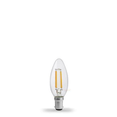 4W 12 Volt DC Candle LED Bulb B15 Clear in Warm White - LiquidLEDs™ - Candle Bulbs