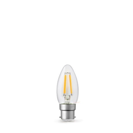 4W Candle LED Bulb B22 Clear in Warm White - LiquidLEDs™ - Candle Bulbs