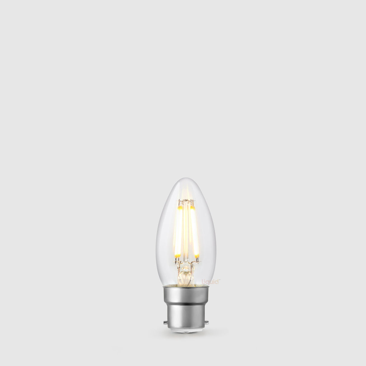 4W Candle LED Bulb B22 Clear in Warm White - LiquidLEDs™ - Candle Bulbs